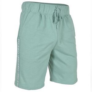 CK L Men’s Seafoam Green Terrycloth Cotton Blend Side CK Logo Sweat Shorts NWOT